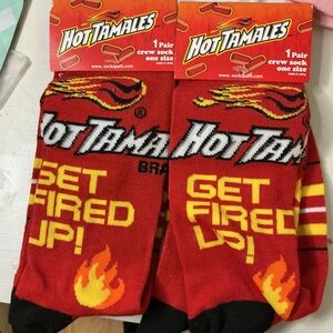 Red Crew Socks Hot Tamales Men’s Casual Socks New